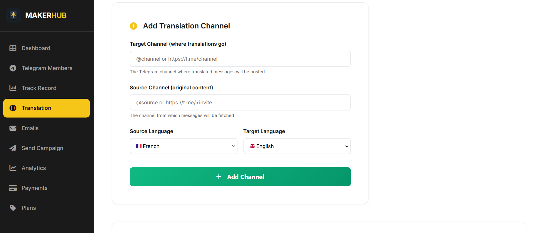 Translation Dashboard